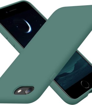 Designed for iPhone SE Case 2022/2020, Designed for iPhone 7 8 Case, Silicone Ultra Slim Shockproof Phone Case with [Soft Microfiber Lining], 4.7 inch, Midnight Green