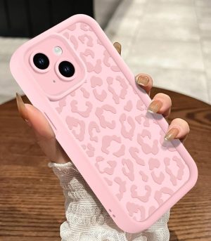 Compatible with iPhone 13 Case, Cheetah Print Shockproof Soft TPU Protective Case for Women Girls, Slim Anti Scratch Leopard Case for iPhone 13 6.1 Inch, Pink
